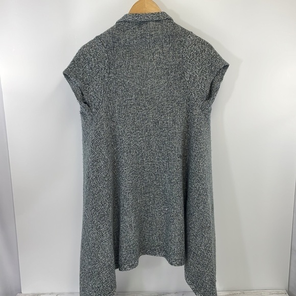 DAVID KAHN jeans wear long gray fringe cardigan short sleeves SZ S - Picture 4 of 6